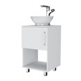thumbnail image 3 of Modern 18" Bathroom Vanity In White With One Open Shelf And Single Door Cabinet For Bath A Storage, 3 of 4