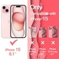 thumbnail image 2 of JETech Cute Case for iPhone 15 6.1-Inch, Wave Frame Curly Shape Shockproof Phone Cover for Women and Girls, Clear Hard PC Back (Pink), 2 of 7