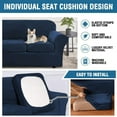 thumbnail image 4 of PrimeBeau Velvet Plush Fabric Loveseat Slipcover, Navy, Stretch, Non-Slip, Machine-Washable, 4 of 7