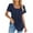 Navy, variant on Xuhomer Tunic Long Tops for Women to wear with leggings Short Sleeve Crew Neck Pleated Shirts Loose Summer Solid Color Flowy Blouses