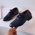 thumbnail image 4 of Povozer Formal Dress for Boy Casual School Formal Lace up Dress Shoes for Boy(Blue,12 Little Child), 4 of 6