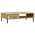 thumbnail image 3 of vidaXL Table Basse avec Pieds en Métal Bois Massif Pin Brun OSLO, 3 of 5