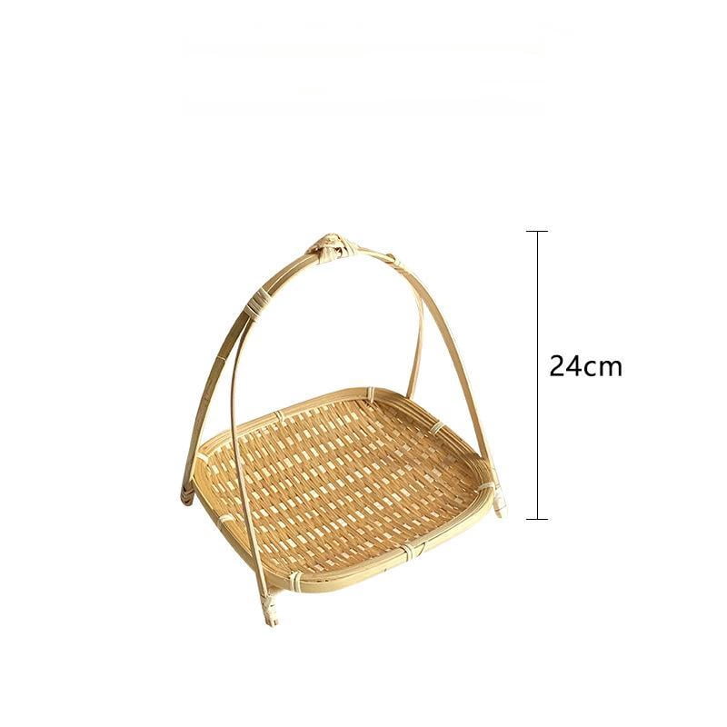 Handcrafted Bamboo Basket - Round & Square Food Storage for Tea Snacks, Fruit, Cake, Dried Fruit, Snacks, Pastries Multi-Layer Bamboo Storage Basket - Bamboo Products