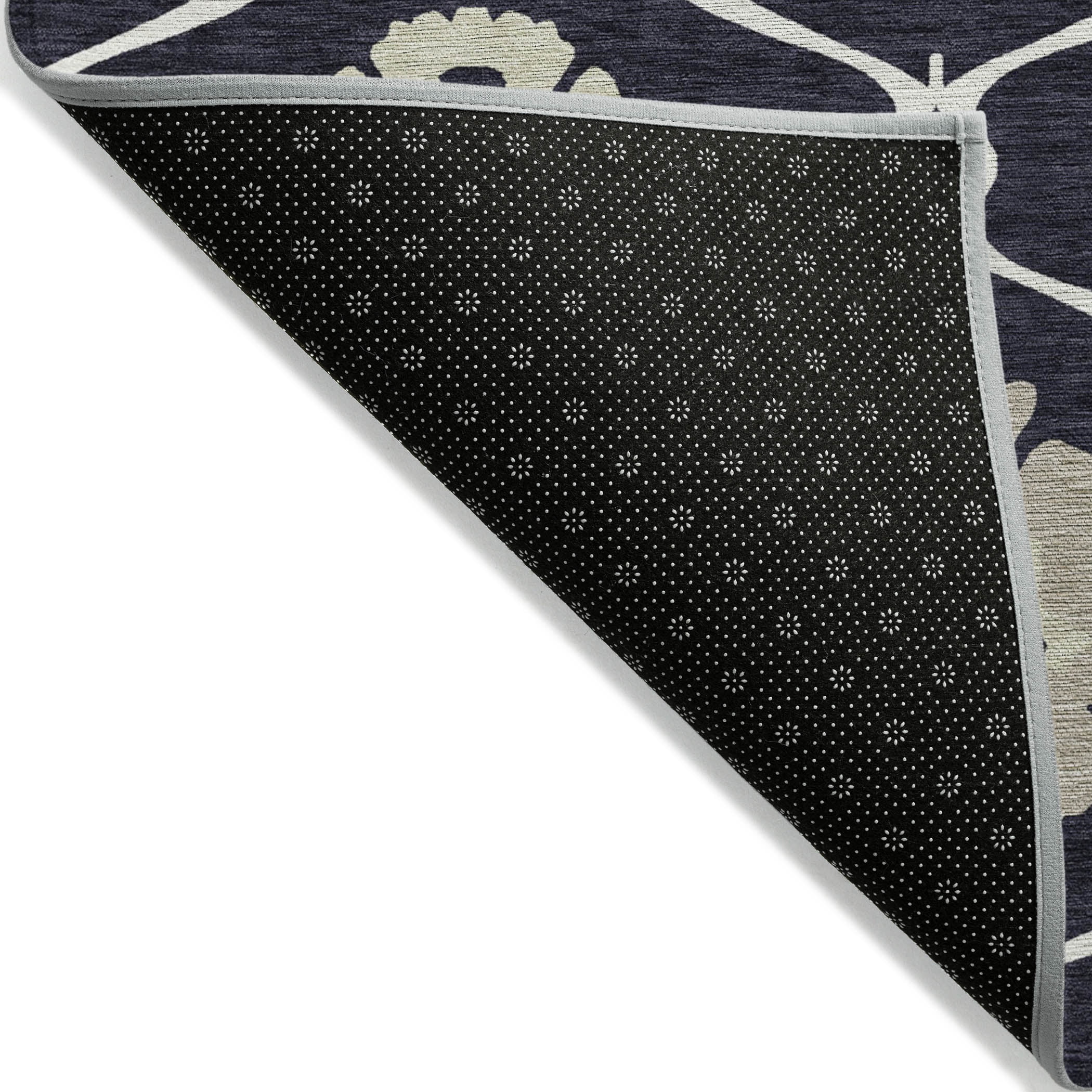 Addison Rugs Chantille Indoor/Outdoor Transitional Medallions Black Washable Rectangle Rug, 5' x 7'6"