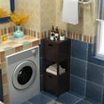 thumbnail image 3 of Costway Bathroom Wooden Floor Cabinet Multifunction Storage Rack Organizer Brown, 3 of 9