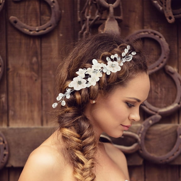 WHAMVOX Women Headband Wedding Bridal Hair Band Flower Hair Band Bride Headpiece Prom Hair Accessory Headbands With Flower Wedding Bride Headband