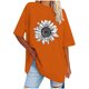 thumbnail image 1 of Camisetas de Manga Corta para las Mujeres Impreso Cuello Redondo Suelto Camiseta, Casual Cuatro Estaciones Blusa para el Hogar, 1 of 3