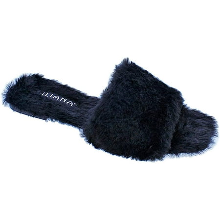 

LILIANA FAUX FUR STEPOUT-2 FAUX FUR ONE-BAND SLIP-ON SANDAL