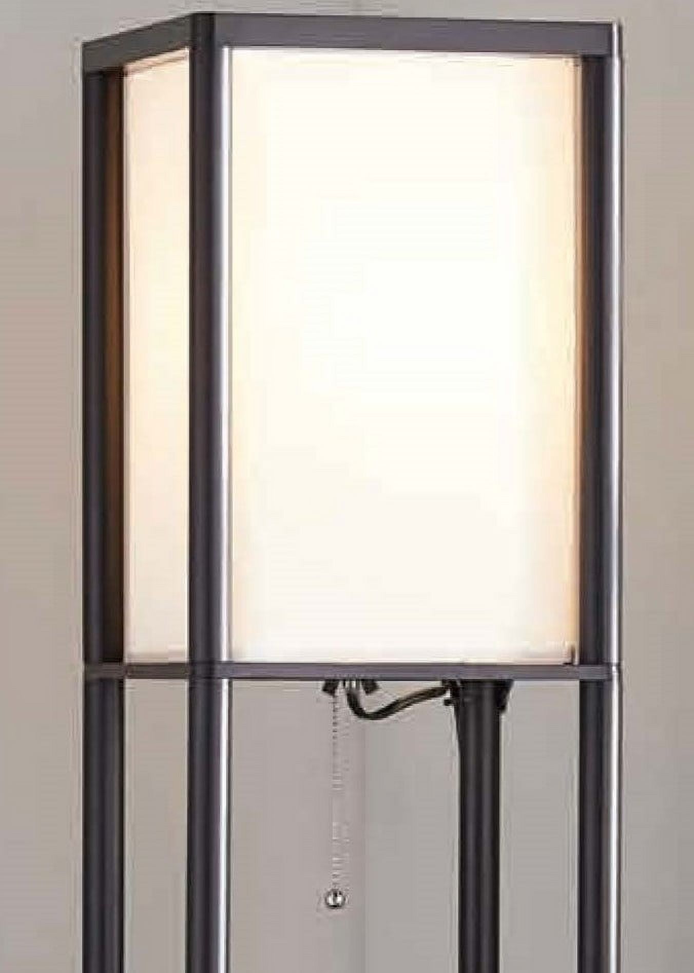 Mainstays 62-Inch Floor Lamp with Shelves, Black photo 4