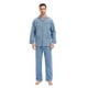 thumbnail image 1 of Apparonia Conjunto de Pijamas para Hombre Pijamas de Algodón con Cuello con Muescas para Hombre Ropa de Dormir de Manga Larga para Hombre con Bolsillos y Frente Fly Elegante Azul 3XL, 1 of 7