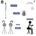 thumbnail image 3 of Bast&oacute;n Con Asiento Nebucor B-956, color Gris, Adulto, Altura Regulable, Aluminio Ligero y Resistente Nebucor NA, 3 of 7