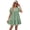 Light Green, variant on Women's Ruched Tiered V Neck Short Sleeve Mini Dress for Summer Party Look Silhouette Flattering Fit 100% Polyester