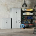 thumbnail image 6 of EHHLY Freestanding Garage Storage Cabinet, 28 Cu Ft Resin Utility Cabinet with 4 Adjustable Shelves, Lockable Waterproof Organizer for Garage, Patio, Backyard, White, 6 of 7