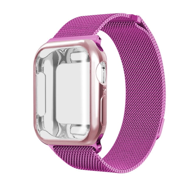 Correa para apple watch compatible con 38mm / 40mm metálica+ Case completo protector de pantalla Mamá Pulpo Milanese mica completa