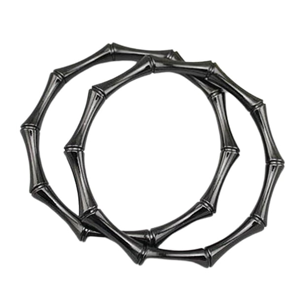 Paquete de 2 asas redondas de metal para bolso de mano de repuesto para bolsos hechos a mano, accesorios para bolsos de bricolaje (diámetro interior: Negro Soledad Reemplazo de la manija del bolso