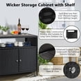 thumbnail image 4 of Garvee Patio Outdoor Wicker Storage Cabinet – Convenient Access & Weather-Resistant Design, Versatile Usage for Patio, Porch, Garden, or Storage – Grey, 4 of 5