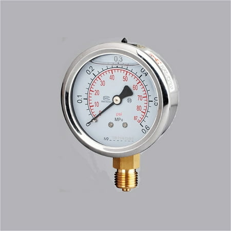 

M14*1.5 thread YN60 shock-proof oil-filled negative pressure gauge vacuum manometer brass movement stainless steel shell