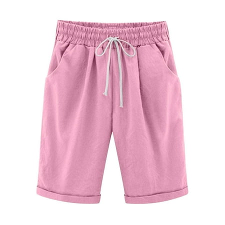 Women Summer Pants Plus Womens Boy Shorts Underwear Size High Waisted Shorts Workout Shorts Women Lacing Beach Workout Pocket Women Shorts for Summer Five Point Pants