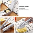 thumbnail image 2 of 1pc Stainless Steel Garlic Press Garlic Puree Machine Garlic Masher (Silver), 2 of 8