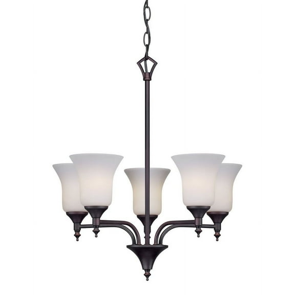2638-05-32-Forte Lighting-Gian - 5 Light Chandelier-22 Inches Tall and 19.5 Inches Wide-Antique Bronze Finish -Traditional Installation