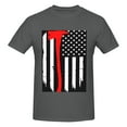 thumbnail image 4 of Bingfone Firefighters Usa Flag Men'S Loose Fit Short-Sleeve Pocket T-Shirt, 4 of 7
