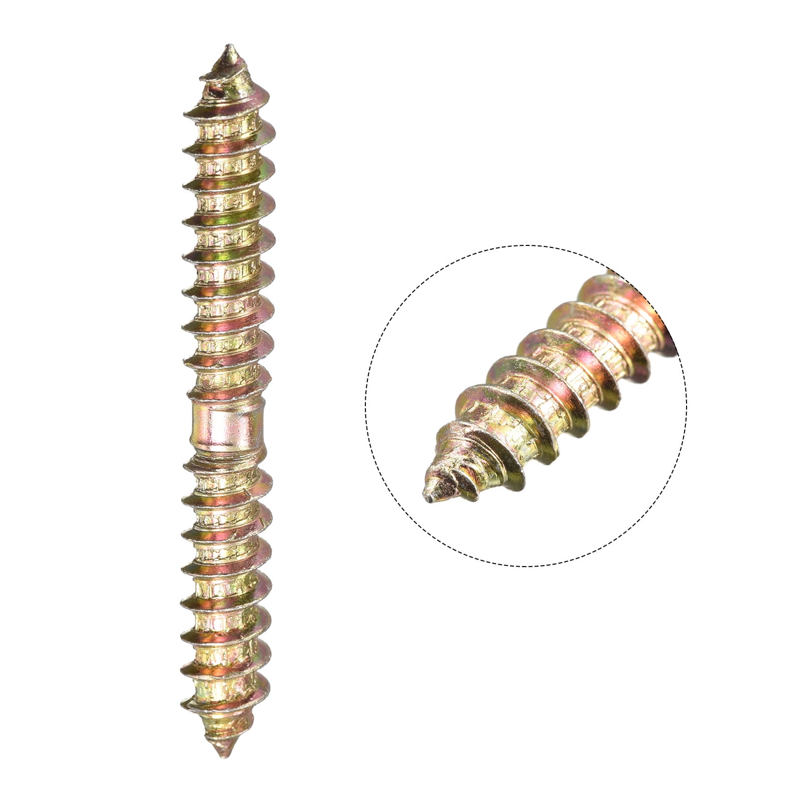 Unique Bargains Double-Ended Self-Tapping Wood-to-Wood Dowel Screw 6x47mm