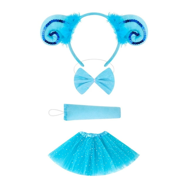 Conjunto de disfraz de cordero con pajarita para cumpleaños, Halloween, fiesta de anime, festividades, juego de roles azul