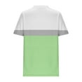 thumbnail image 4 of ZQUUVOU Women's T-Shirt Stripe Color Block Crew Neck Casual Short Sleeve Blouse Green (XL), 4 of 5