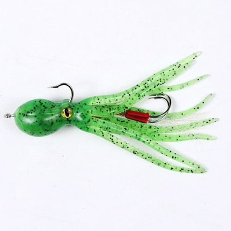 Brand New High Quality Squid Fishing Lure 21g Squid Skirts Assist Hook Silicone Soft Squid Lure Artificial Fishing Tackle