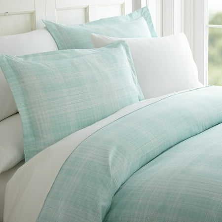 Aqua King Duvet - Noble Linens King Premium Thatch Printed Duvet Cover Set, 3 Piece