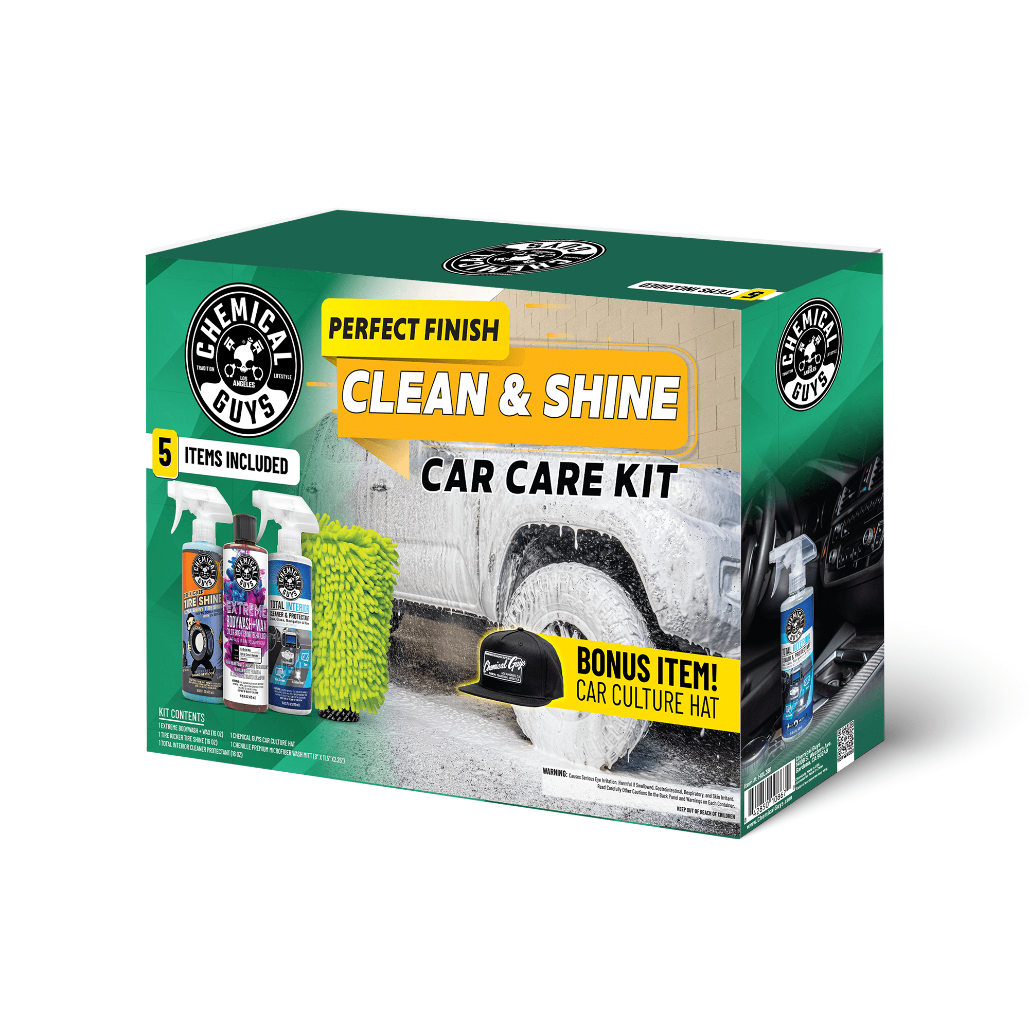 Chemical Guys Perfect Finish Wash & Shine Car Detailing Kit (10 Items)