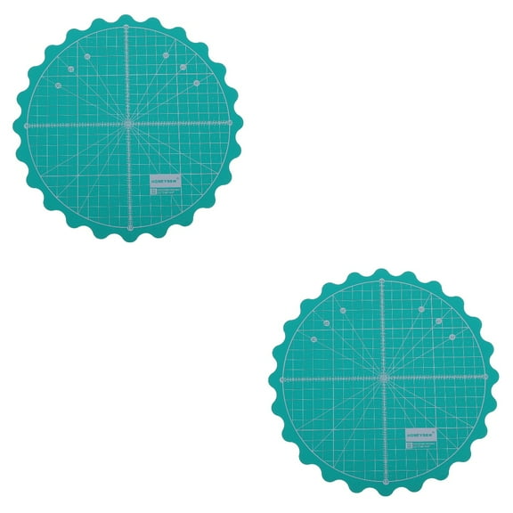 HOMEMAXS 2 pcs  Fabric Rotating Mat Self-Healing Round Rotating Rotary Turntable Cutting Mat
