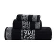 thumbnail image 2 of BNM Cotton Greek Scroll 3 Piece Towel Set, Black/White, 2 of 7