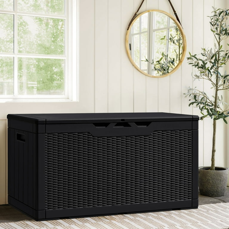Vineego 100 Gallon Resin Deck Box, Outdoor Bin, All-Weather, UV