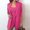 Hot Pink, variant on Ahabrexf Women's Solid Long Sleeve Cardigan Coat Vest and Shorts Suit with Pocket