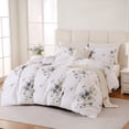 thumbnail image 2 of Floral Comforter 100% Cotton Comforter with Blush Blue Floral 3 Pieces Vintage Botanical Bedding Sets Soft and Lightweight Comforter Set for All Seasons, 2 of 6