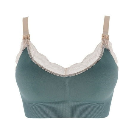 Clearance!Uooqdmx Bras for Women Nursing Bras Plus Size Version Pregnant Before Opening Maternity Sports Pregnant Tube Top Wireless Breast Feeding Bra Bralettes for Women Green XXL