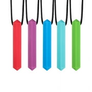 KAVELLE HOME INC Pencil Sensory Necklace 5 Set - Best for Kids or Adults That Like Biting or Have Autism Perfectly Textured Silicone Chewy Toys - Chewing Pendant for Boys & Girls - Chew Necklaces