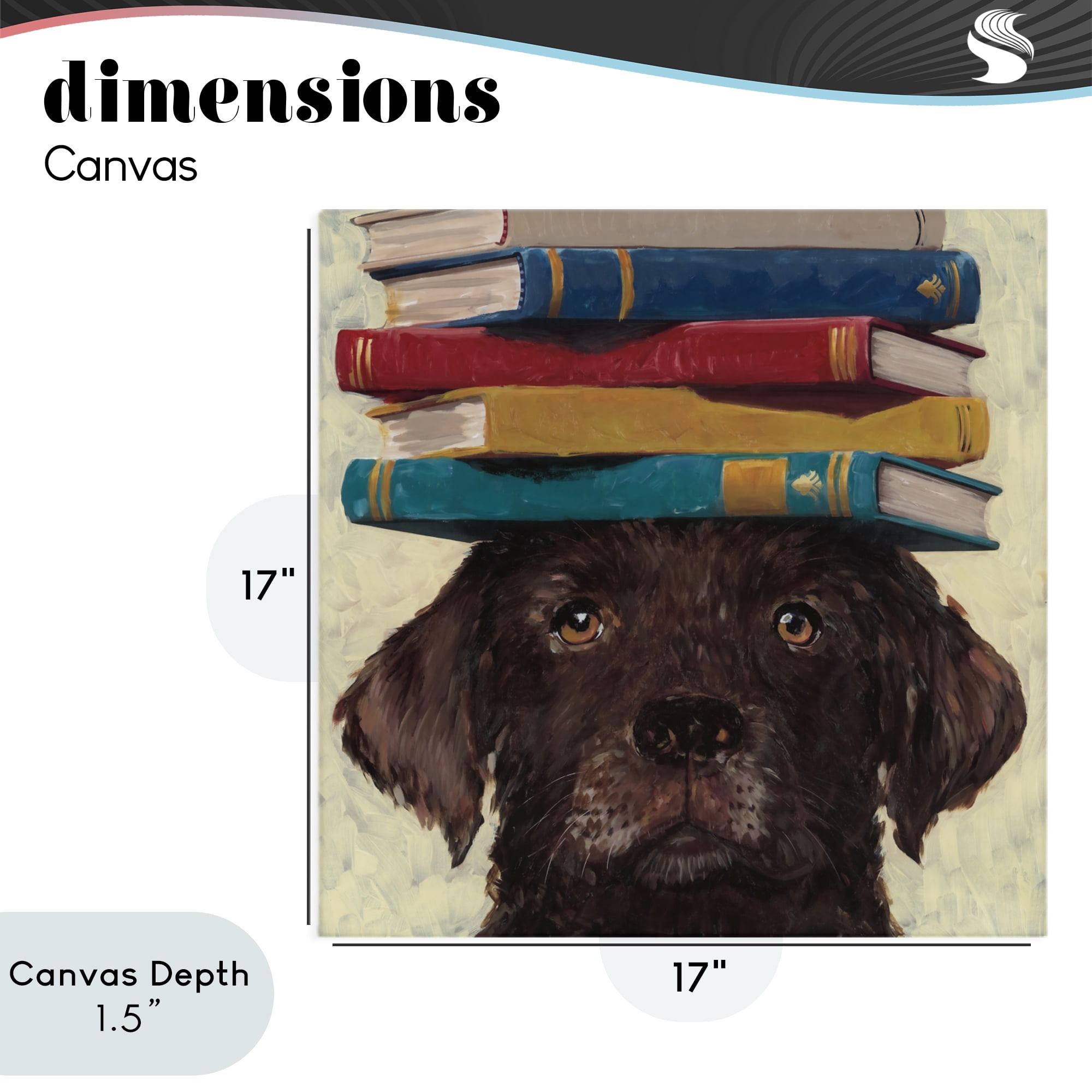Stupell Industries Studious Abby Dog Canvas Wall Art, design by Studio Bautista