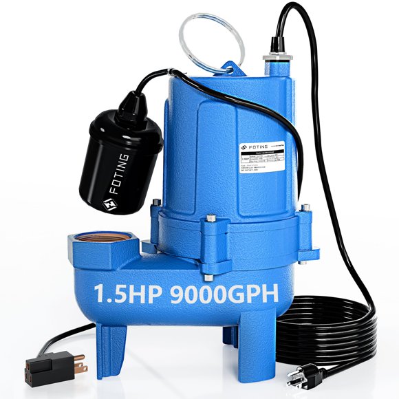 Bomba de aguas residuales FOTING 1.5HP 9000GPH sumergible de hierro fundido 115V