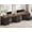 Black, variant on SEDETA 110 Inch Two Person Desk with Storage, Farmhouse Long Double Desk with 7 Wood Drawers and Cabinet, Wood 2 Person Desk with Power Outlets for Office, Bedroom, Black & Brown