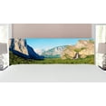 thumbnail image 1 of Yosemite Headboard, El Capitan Half Dome and Bridalveil Falls Tourist Attraction Landscape Image Print, Upholstered Decorative Metal Bed Headboard with Memory Foam, King Size, Green Blue, by Ambesonne, 1 of 4
