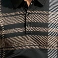 thumbnail image 4 of Men's 2 PC Set Geometric Print Quarter Button Shirt and Dress Pants Business Casual Summer Outfit Sets Black XL, 4 of 5