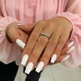 thumbnail image 1 of Uñas postizas adhesivas JOYVVEW medianas largas blancas cuadradas 24 piezas, 1 of 1