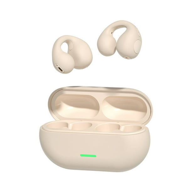 Auriculares de conducción ósea 300h Tiempo en espera Auriculares abiertos para entrenamiento deportivo (Marfil) Likrtyny Para estrenar