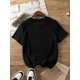 thumbnail image 3 of Camiseta estampada con corazón de amor salvaje - Top informal de manga corta con cuello redondo para mujer, elástica - Regalo perfecto para San Valentín, San Valentín, Corazón, 3 of 6
