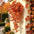 thumbnail image 5 of SLYNSHome Artificial Trumpet Hanging Flower Bush,Brown Long Trailing Fall Floral Wall Hanging Decor For Porch Courtyard Indoor Outdoor Autumn Home Ornament, 5 of 6