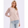 thumbnail image 4 of DARING DIVA Women's Zip Up Long Sleeve Sheer Lightweight Track Jacket XS Pink, 4 of 6