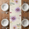 thumbnail image 6 of Purple Flowers Blossom Table Runner - 70 Inch Long, Kitchen Dining Table Runner Dresser Scarves, Spring Retro Garden Wildflowers Farmhouse Decor for Coffee Tables Wedding Party Banquet, 6 of 8