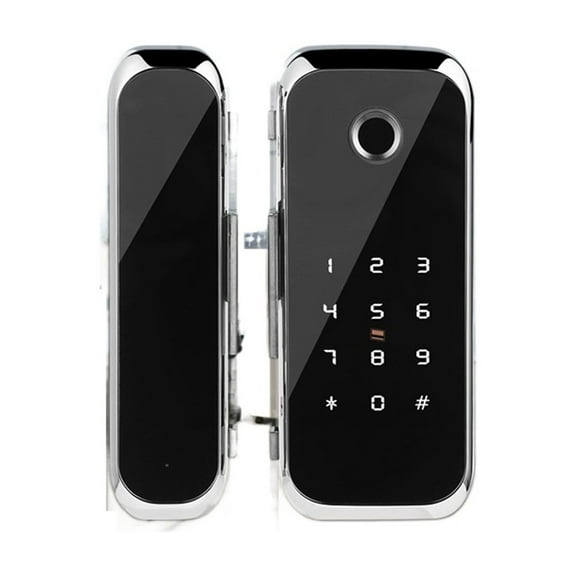 Smart WiFi Bluetooth APP Access Electronic Biometric Fingerprint Office Glass Sliding Door Lock ,Easy to Installation and Use
